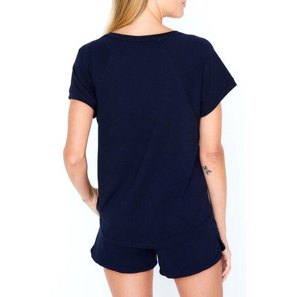 B Up BRENDA RELAXED SHORT SLEEVE RAGLAN TEE Lounge Sky Blue #BRE-105 Small NEW - Picture 4 of 9